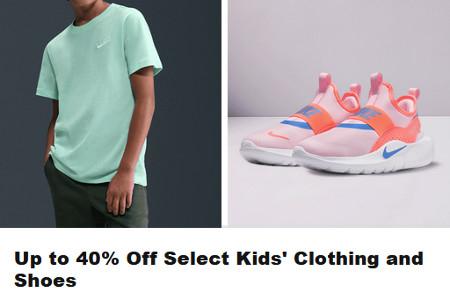 Up to 40% Off Select Kids' Clothing and Shoes