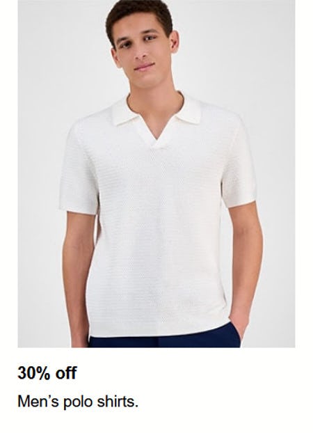 30% off Men's Polo Shirts