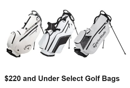 $220 and Under Select Golf Bags