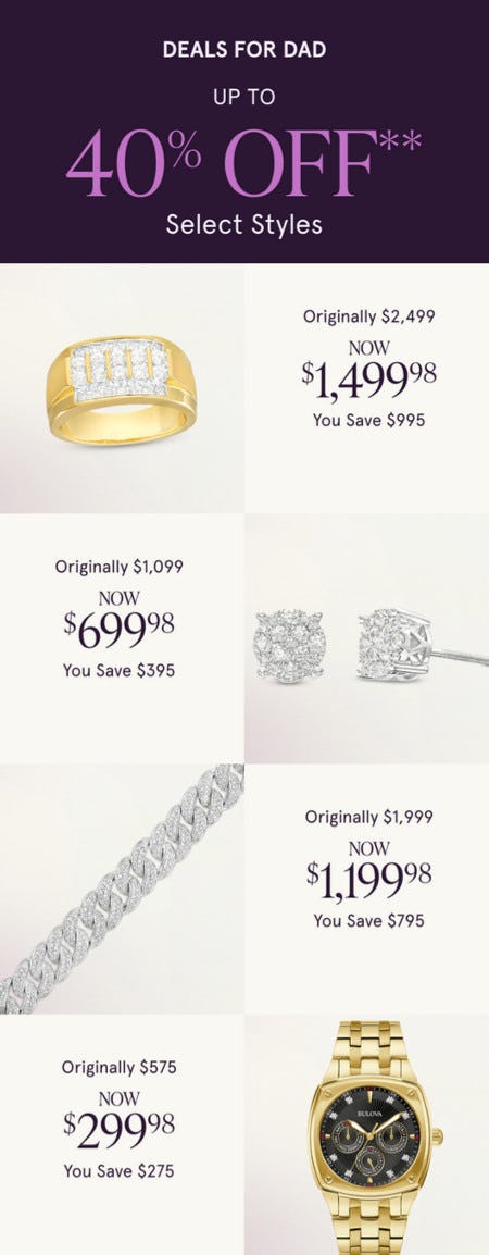 Up to 40% off Select Styles