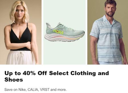 Up to 40% Off Select Clothing and Shoes