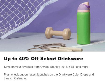Up to 40% Off Select Drinkware