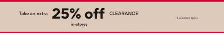 Extra 25% Off Clearance
