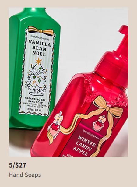 5 for $27 Hand Soaps