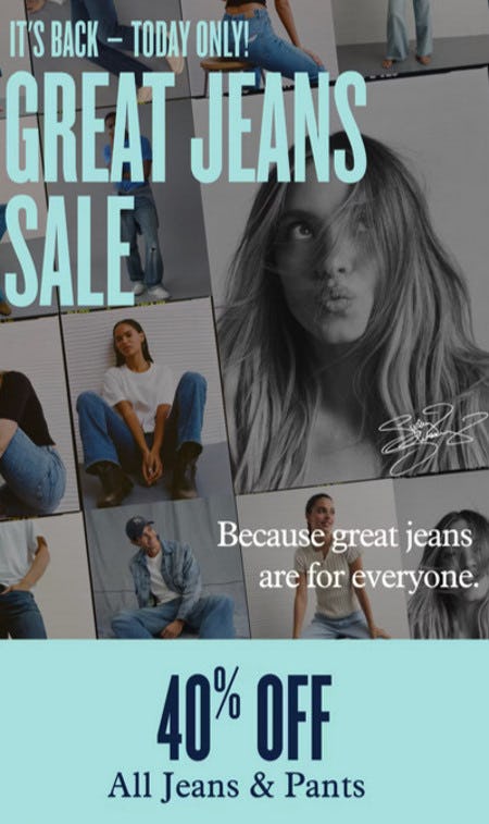 40% off All Jeans and Pants