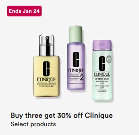 Buy Three Get 30% off Clinique