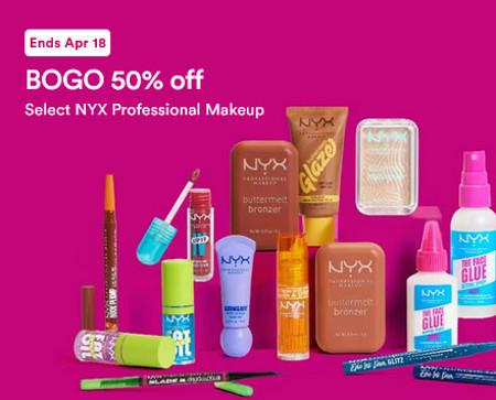 BOGO 50% off Select NYX Professional Makeup