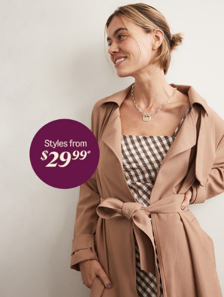 Styles From $29.99