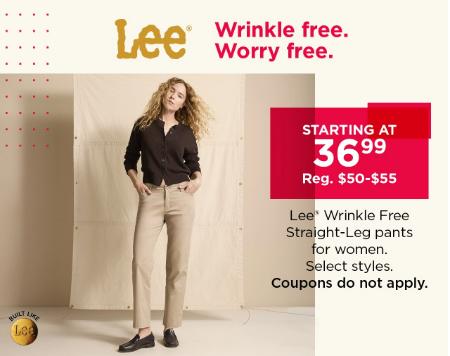 Starting at $36.99 Lee Wrinkle Free Straight-Leg Pants For Women