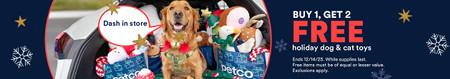 Buy 1, Get 2 Free Holiday Dog and Cat Toys