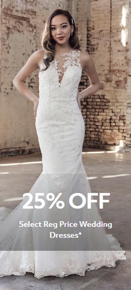 25% Off Select Reg Price Wedding Dresses
