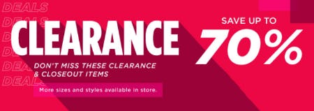 Clearance Save Up to 70%