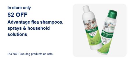 $2 Off Advantage Flea Shampoos, Sprays & Household Solutions