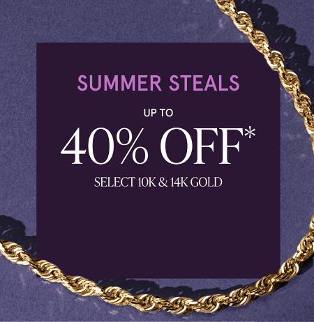 Up to 40% off Select 10K and 14K Gold