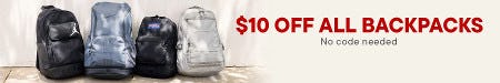 $10 off All Backpacks