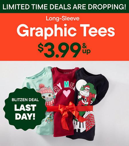 Long-Sleeve Graphic Tees $3.99 and Up