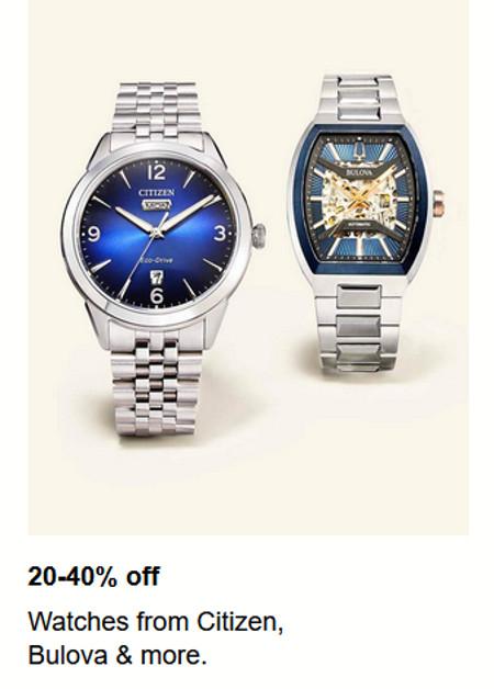 20-40% off Watches from Citizen, Bulova and More