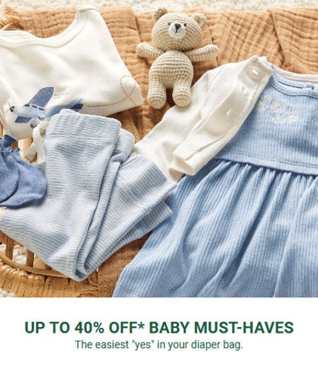 Up to 40% off Baby Must-Haves