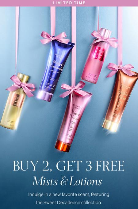 Buy 2, Get 3 Free Mists and Lotions