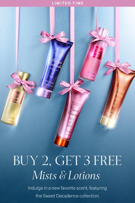 Buy 2, Get 3 Free Mists and Lotions