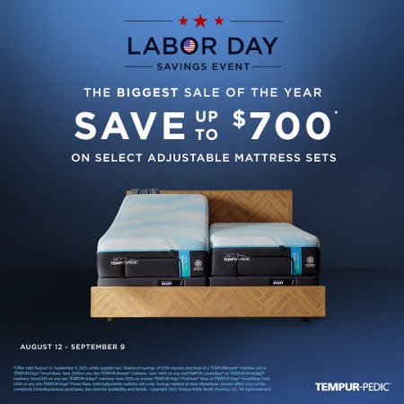 Shop our BIGGEST sale of the year and save up to $700 on select adjustable mattress sets
