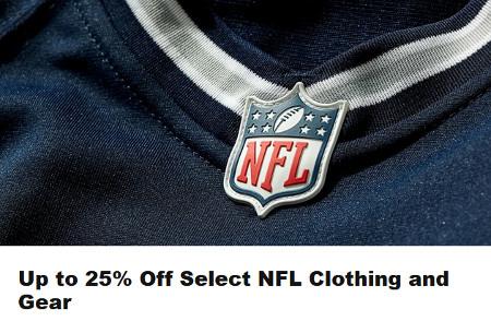 Up to 25% Off Select NFL Clothing and Gear