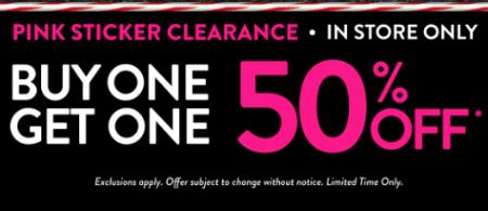 BOGO 50% Off Pink Sticker Clearance