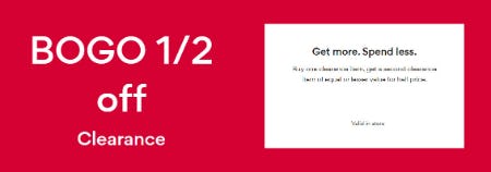 BOGO 1/2 Off Clearance