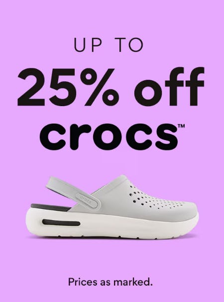 Up to 25% Off Crocs