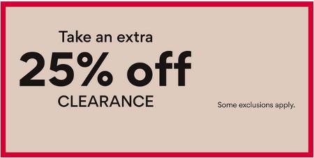 Take an Extra 25% off Clearance