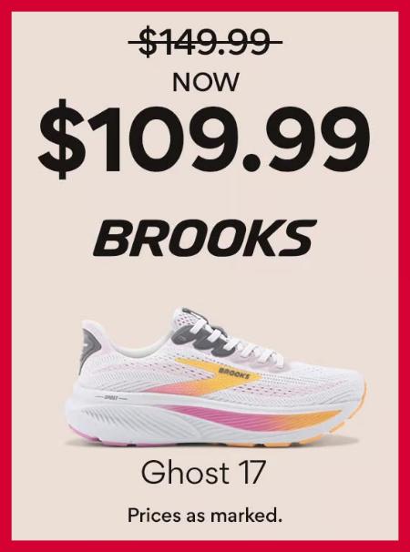 Now $109.99 Brooks Ghost 17