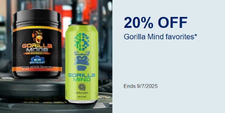 20% Off Gorilla Mind Favorites