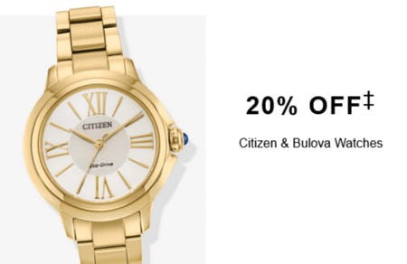 20% off Citizen and Bulova Watches