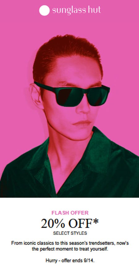 20% off Select Styles