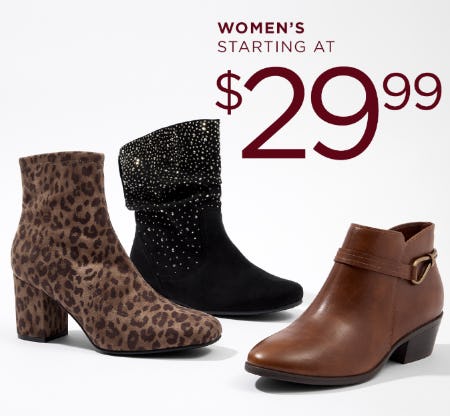 Starting at $29.99 Women's Boots