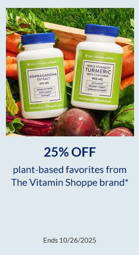 25% Off Plant-Based Favorites From The Vitamin Shoppe Brand