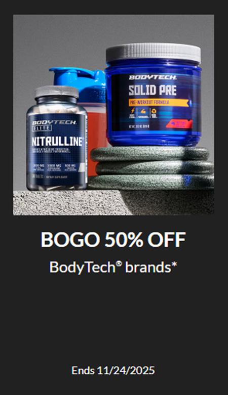 BOGO 50% Off BodyTech Brands