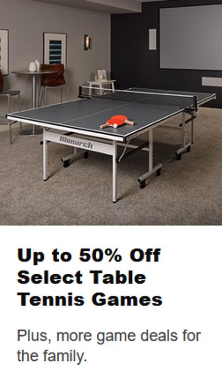 Up to 50% Off Select Table Tennis Games