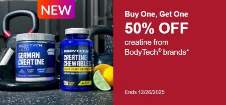 Buy One, Get One 50% Off Creatine From BodyTech Brands