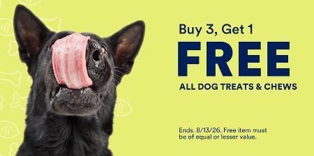 Buy 3, Get 1 Free All Dog Treats and Chews