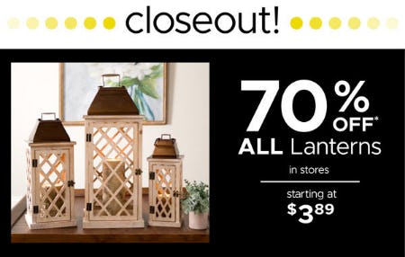 70% Off All Lanterns