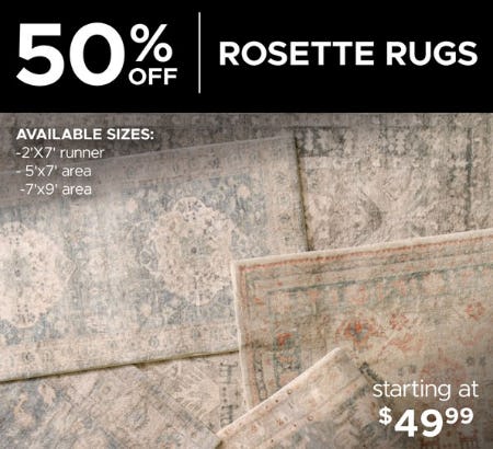 50% Off Rosette Rugs