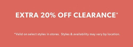 Extra 20% off Clearance