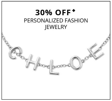30% off Personalized Fashion Jewelry