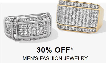 30% off Men's Fashion Jewelry