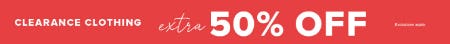 Clearance Clothing Extra 50% Off