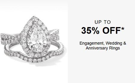 Up to 35% off Engagement, Wedding and Anniversary Rings