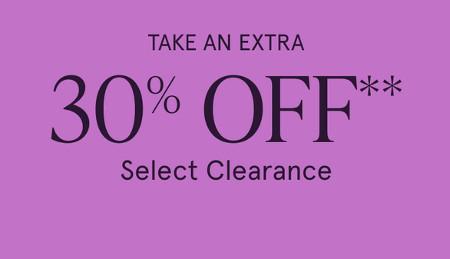 Take an Extra 30% off Select Clearance