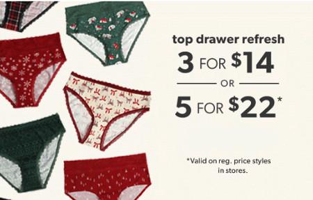 3 for $14 or 5 for $22 Panties