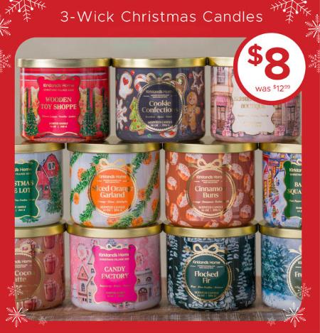 3-Wick Christmas Candles $8